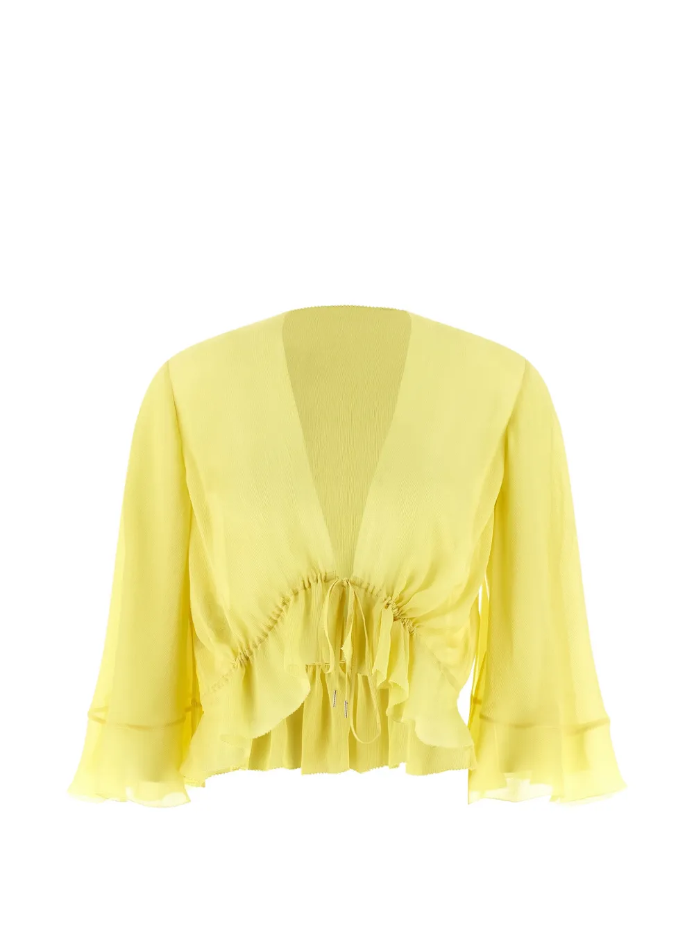 Alberta Ferretti drawstring ruffled blouse - Giallo