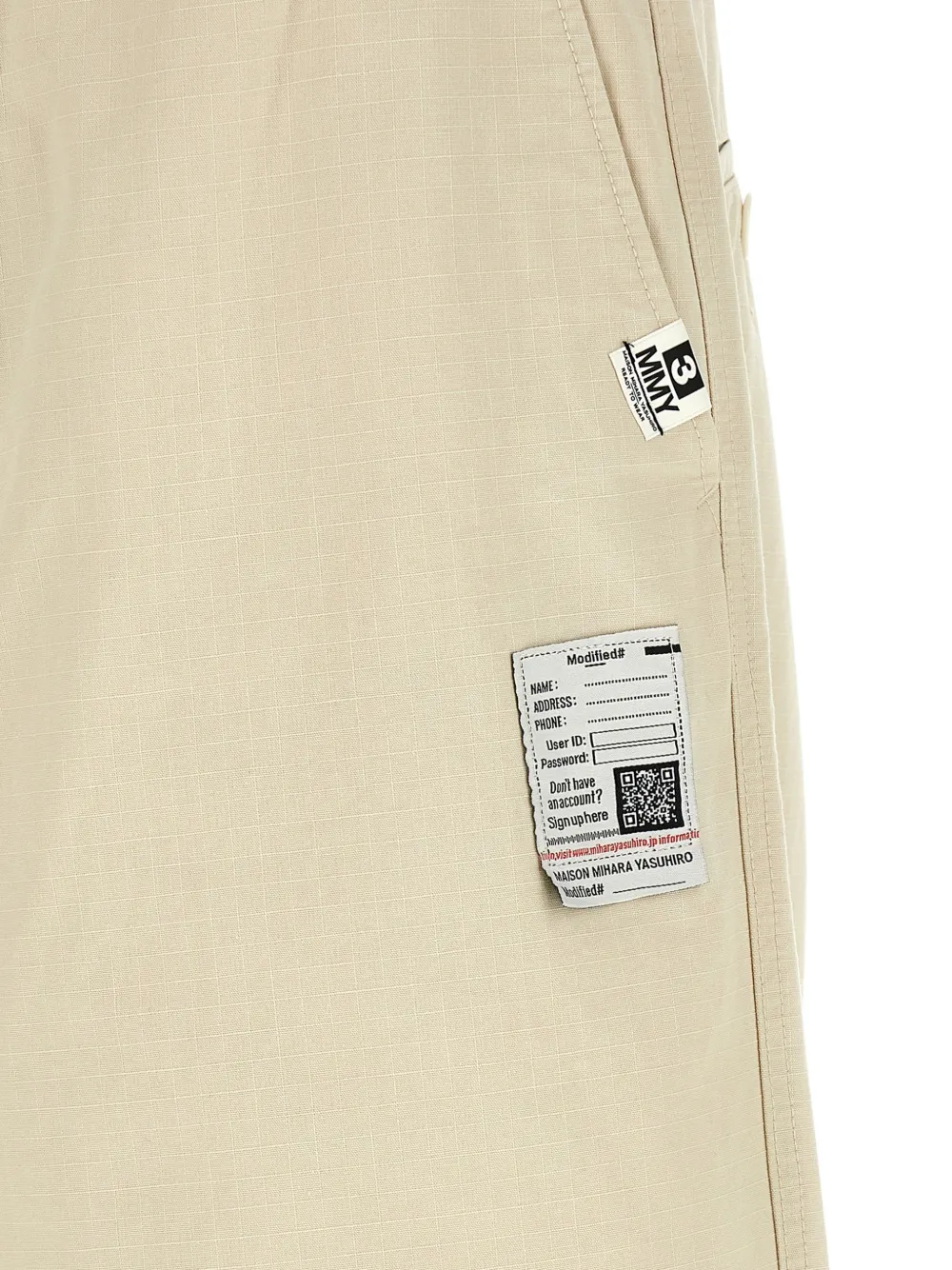 Maison MIHARA YASUHIRO Ripstop broek met logopatch Beige