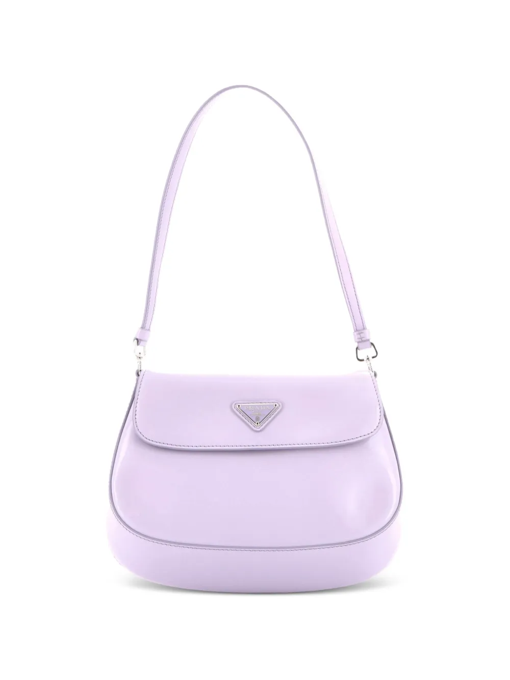 Prada Pre-Owned Cleo Flap Shoulder Bag Spazzolato Leather Small hobo bag - Viola