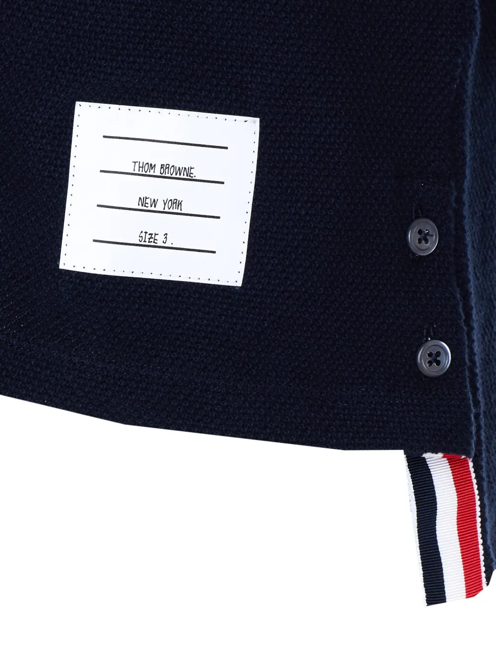  Thom Browne V-neck Logo Patch Cardigan - Blue 