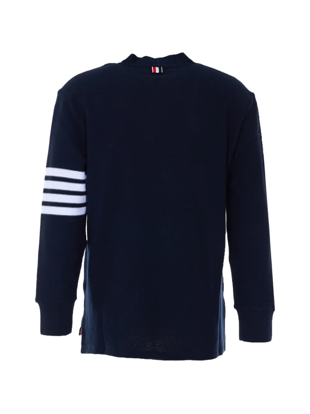  Thom Browne V-neck Logo Patch Cardigan - Blue 
