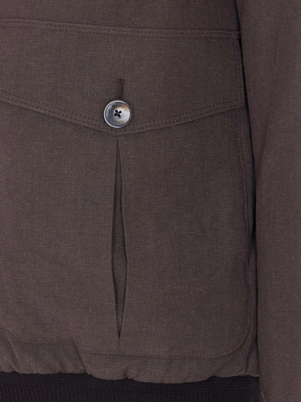  Herno Buttoned High Neck Bomber Jacket - Brown 