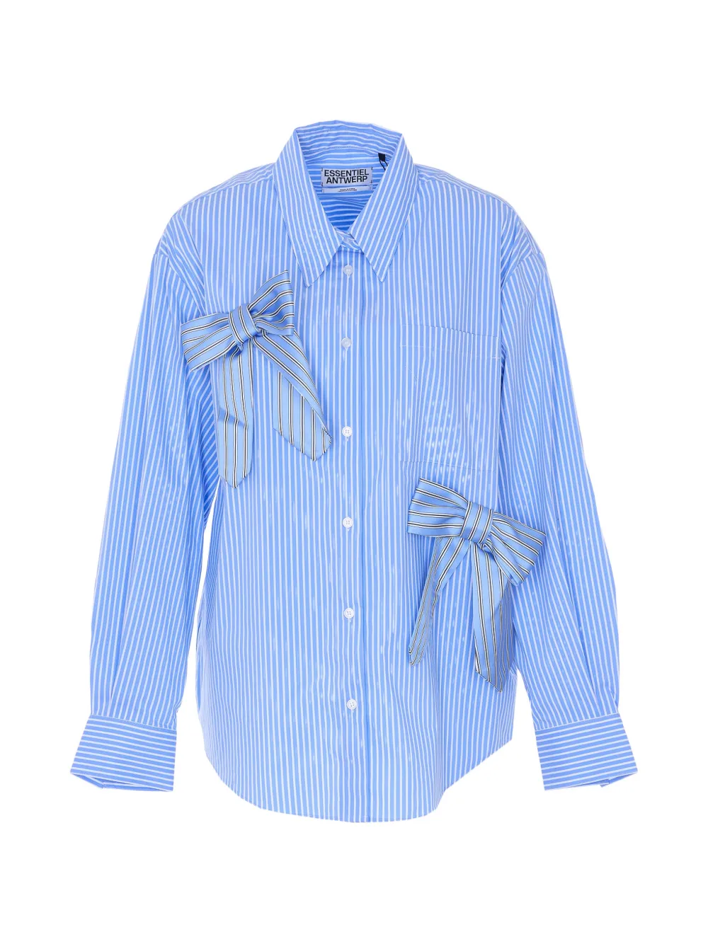 Essentiel Antwerp bow striped shirt - Blu