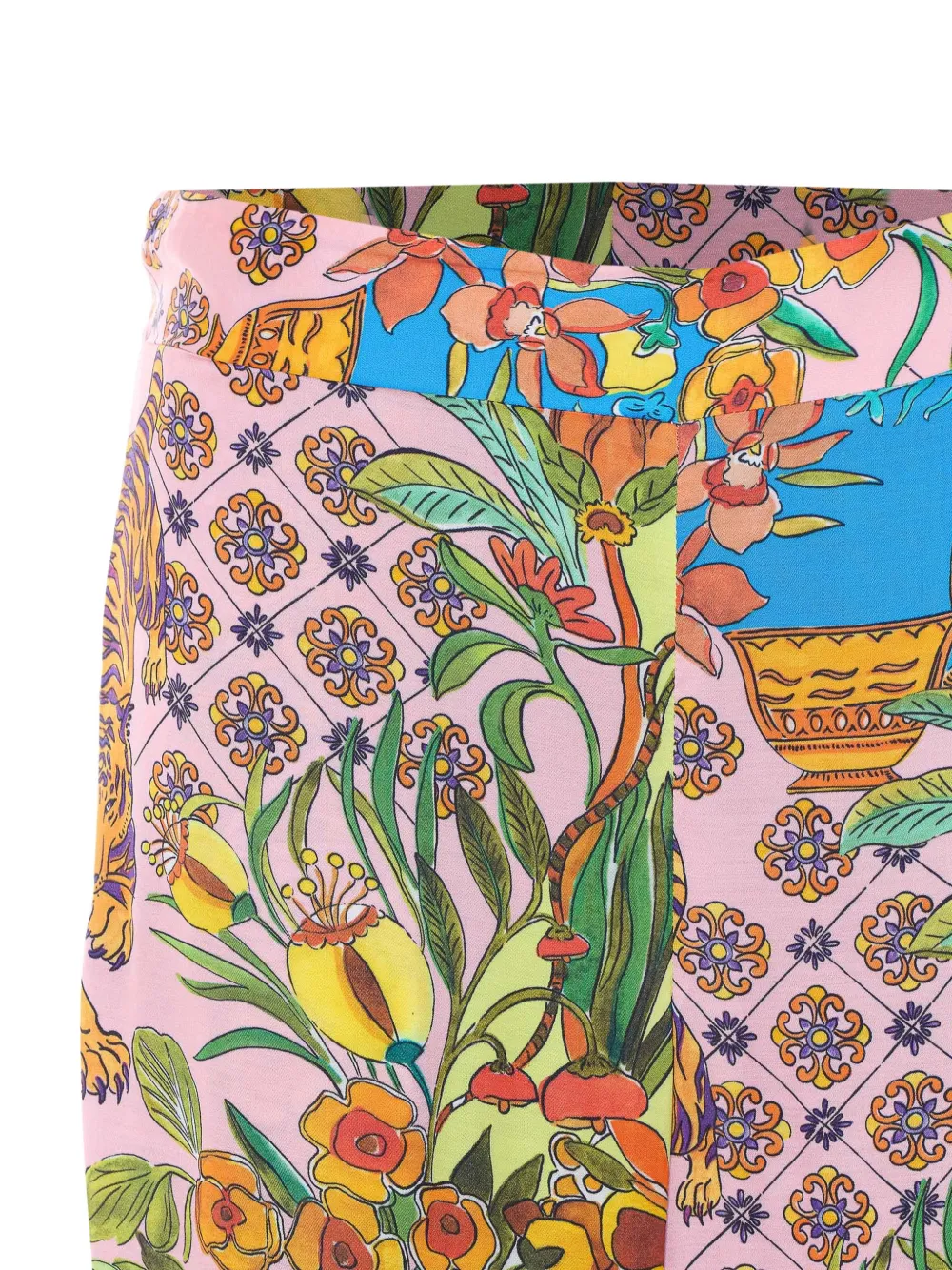 LIU JO Broek met elastische taille en print Roze
