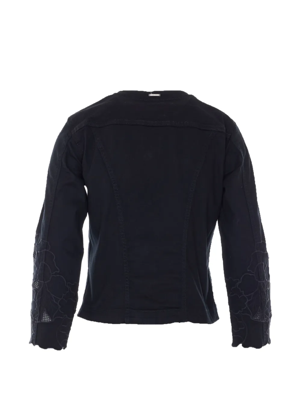  Liu Jo Embroidered Crewneck Jacket - Black 