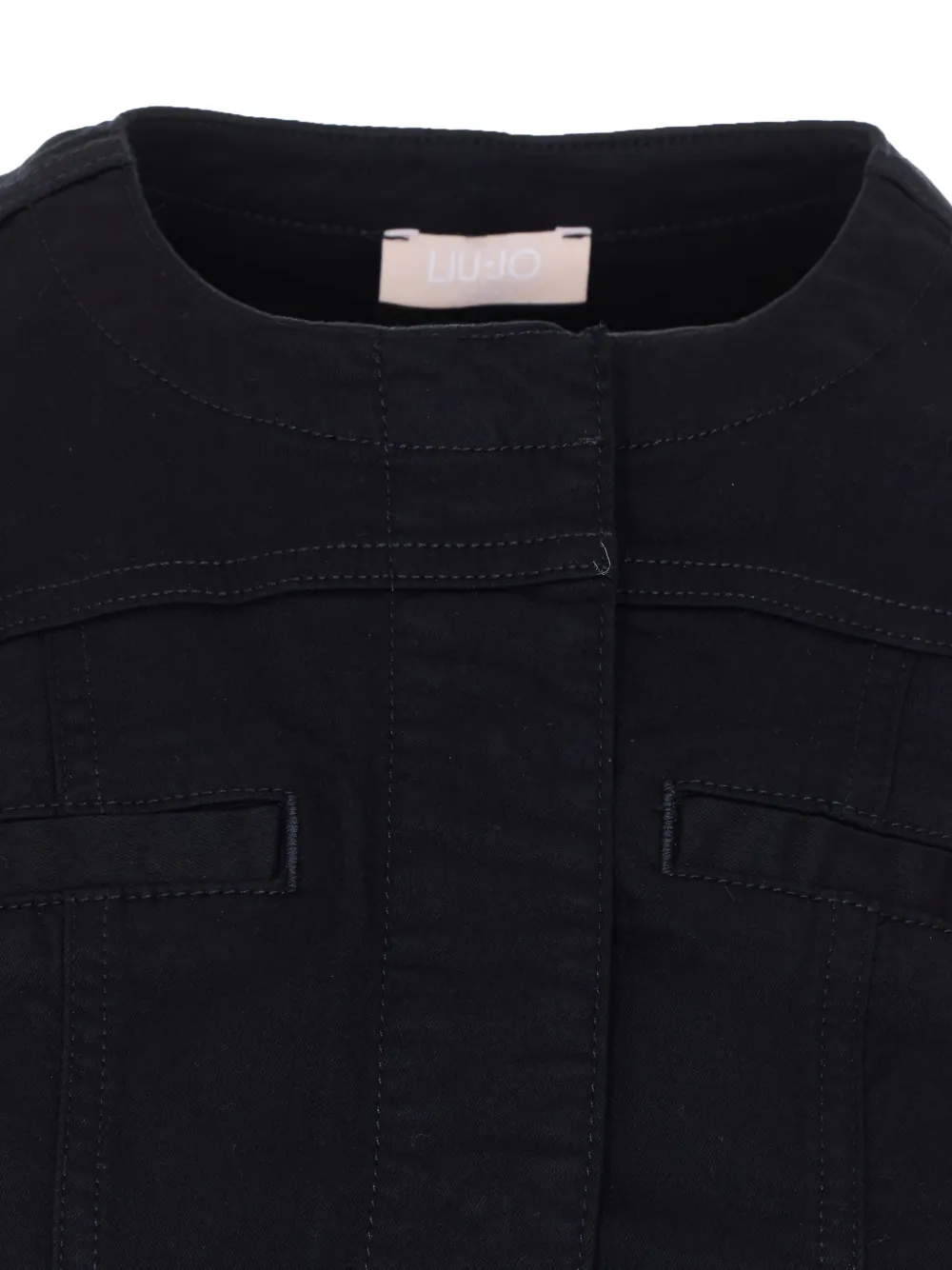  Liu Jo Embroidered Crewneck Jacket - Black 