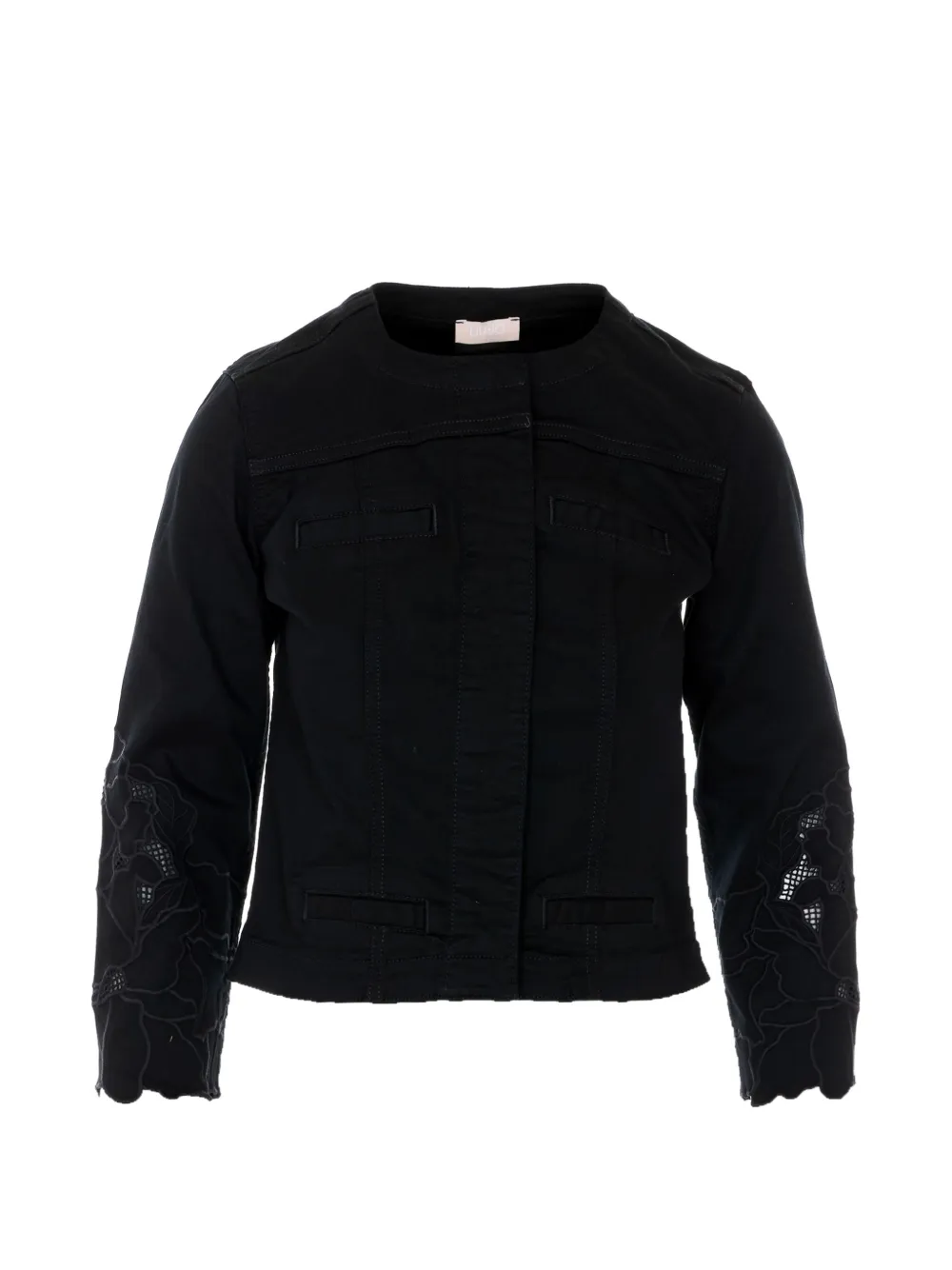 LIU JO embroidered crewneck jacket - Nero