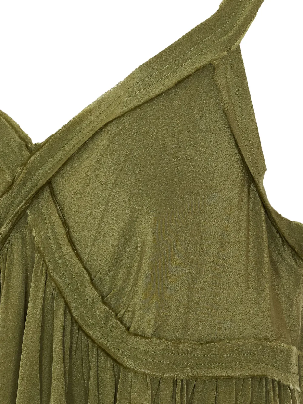 Essentiel Antwerp Flared maxi-jurk met V-hals Groen