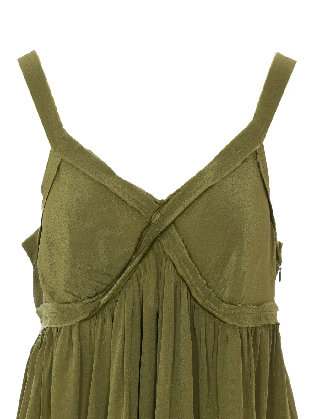 Essentiel Antwerp Flared maxi-jurk met V-hals Groen