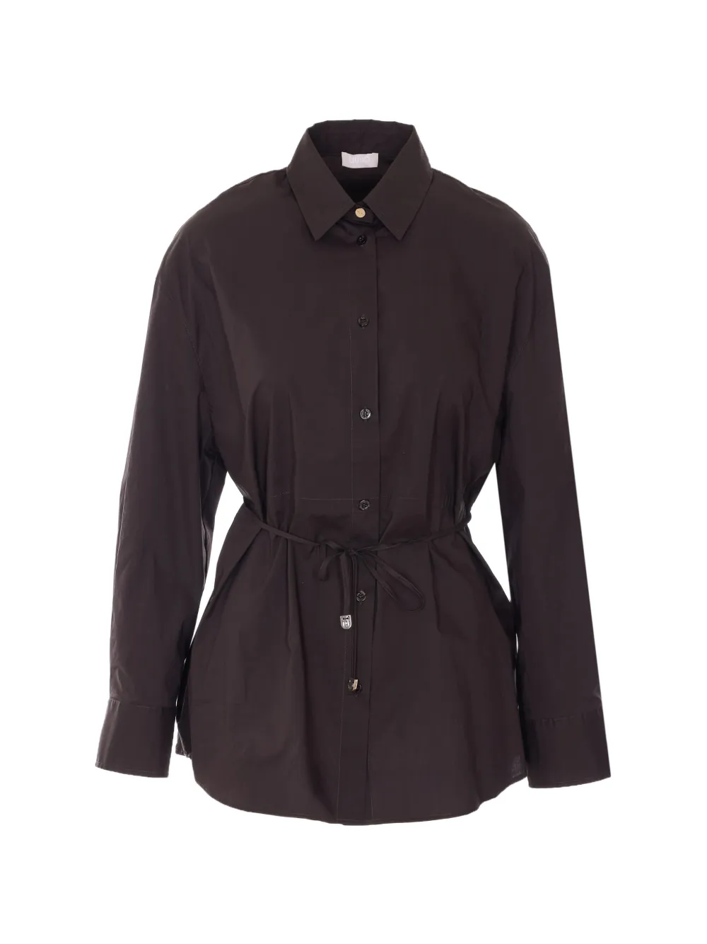 LIU JO belt button front shirt - Marrone