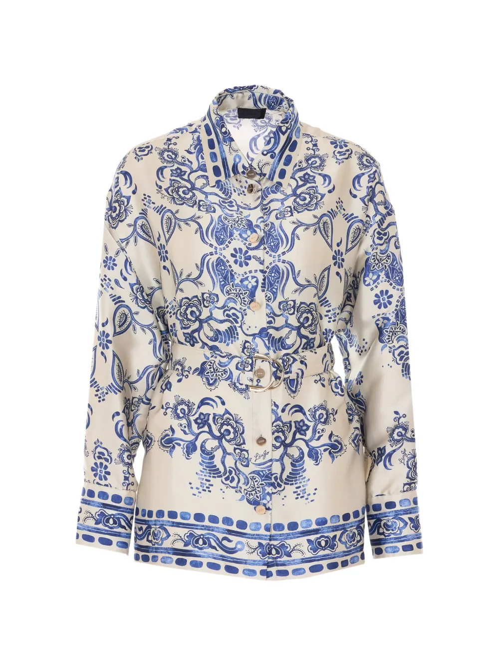 LIU JO belted printed shirt - Nude