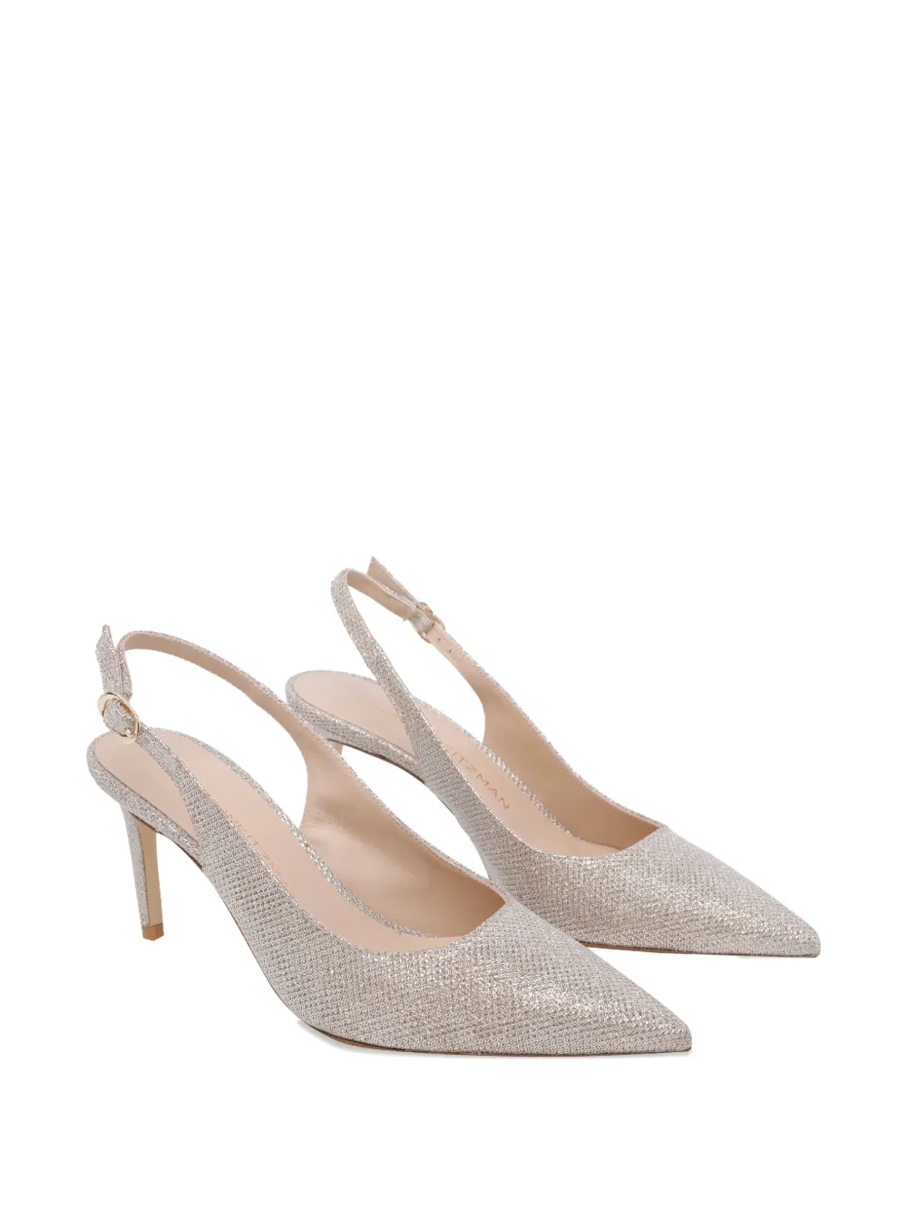 Stuart Weitzman Stuart Power slingback pointed toe pumps Zilver