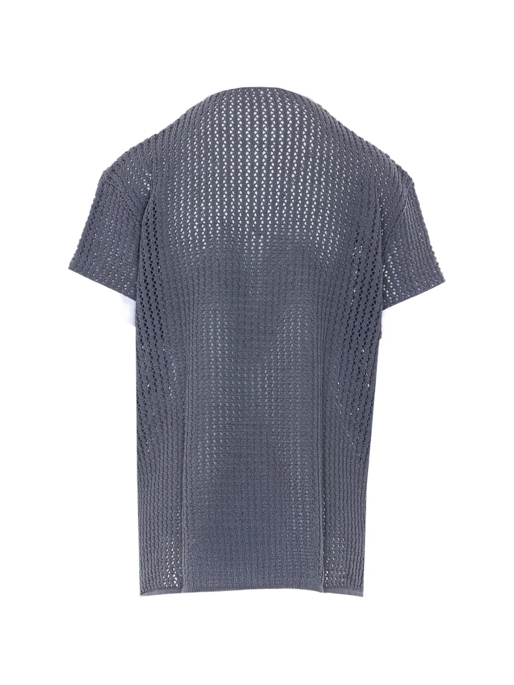  Fendi Open-knit Polo Top - Grey 