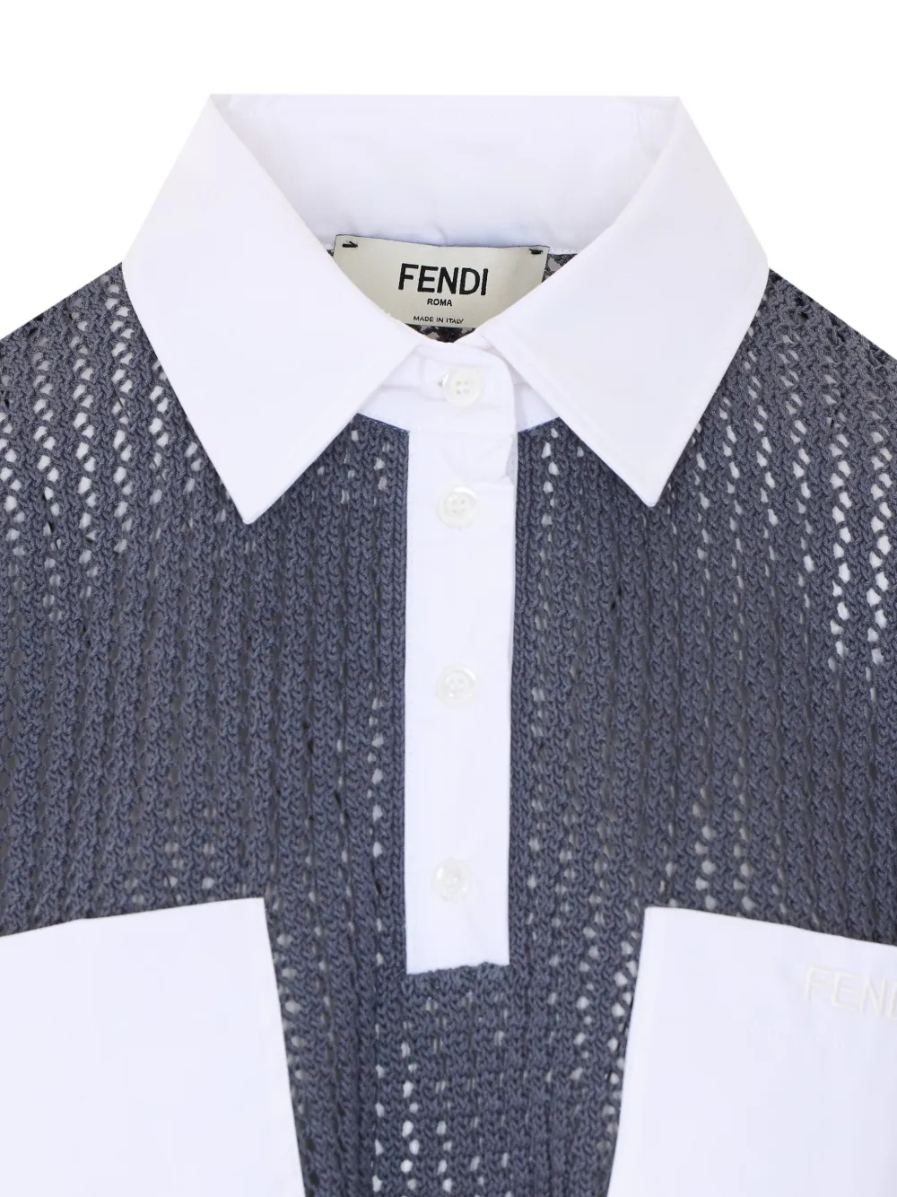 FENDI Opengebreide polotop Grijs