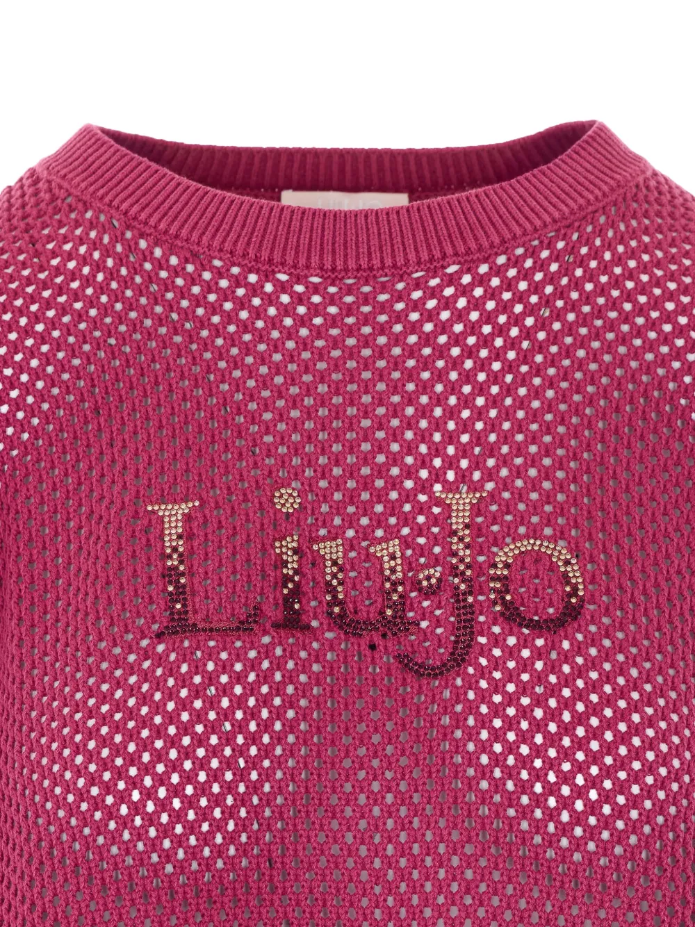  Liu Jo Strass Logo Crewneck Sweater - Pink 