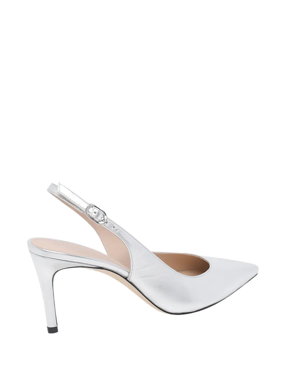 Stuart Weitzman Power 75 slingback pumps met gesp Zilver