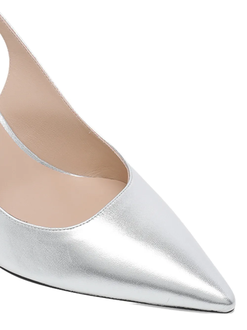 Stuart Weitzman Power 75 slingback pumps met gesp Zilver