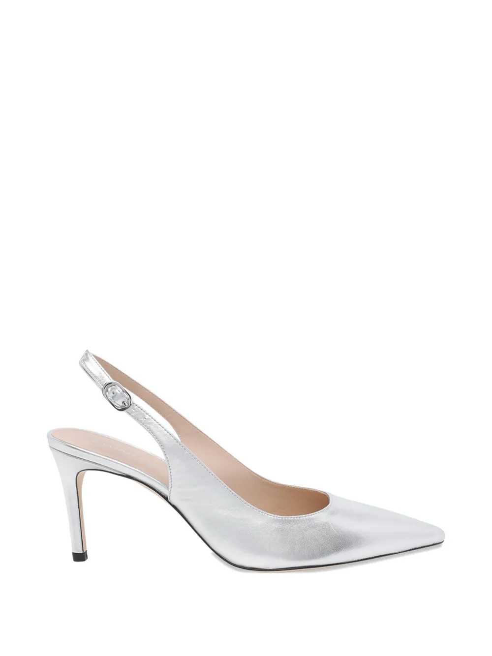 Stuart Weitzman Power 75 slingback pumps met gesp Zilver