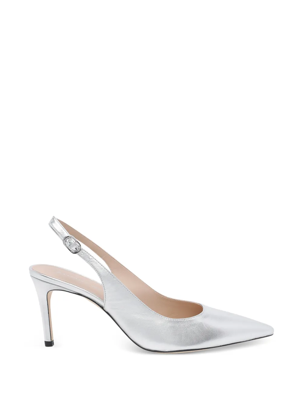 Stuart Weitzman Power 75 buckle slingback pumps - Argento