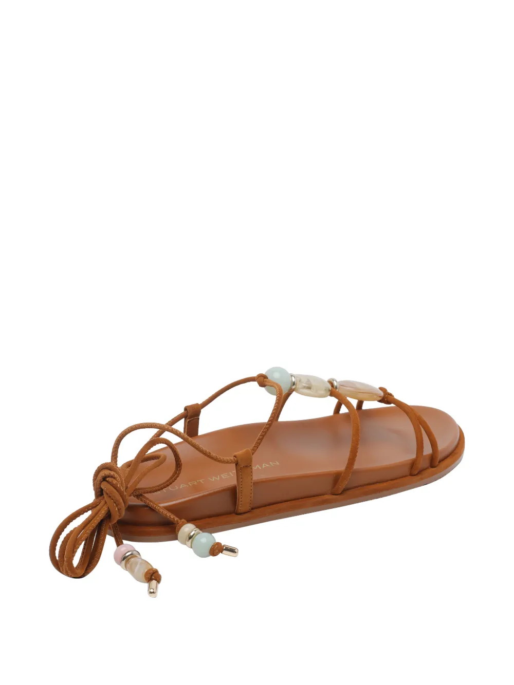 Stuart Weitzman Gewikkelde sandalen met kralen Bruin