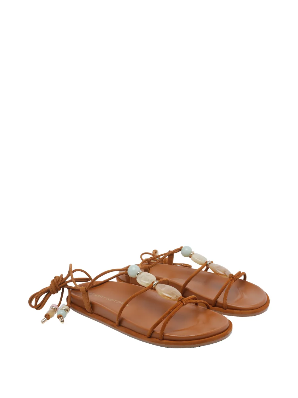 Stuart Weitzman Gewikkelde sandalen met kralen Bruin