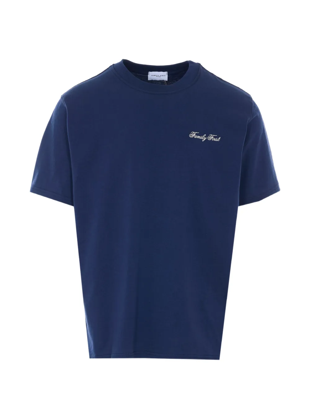 Family First embroidered logo crewneck T-shirt - Blau