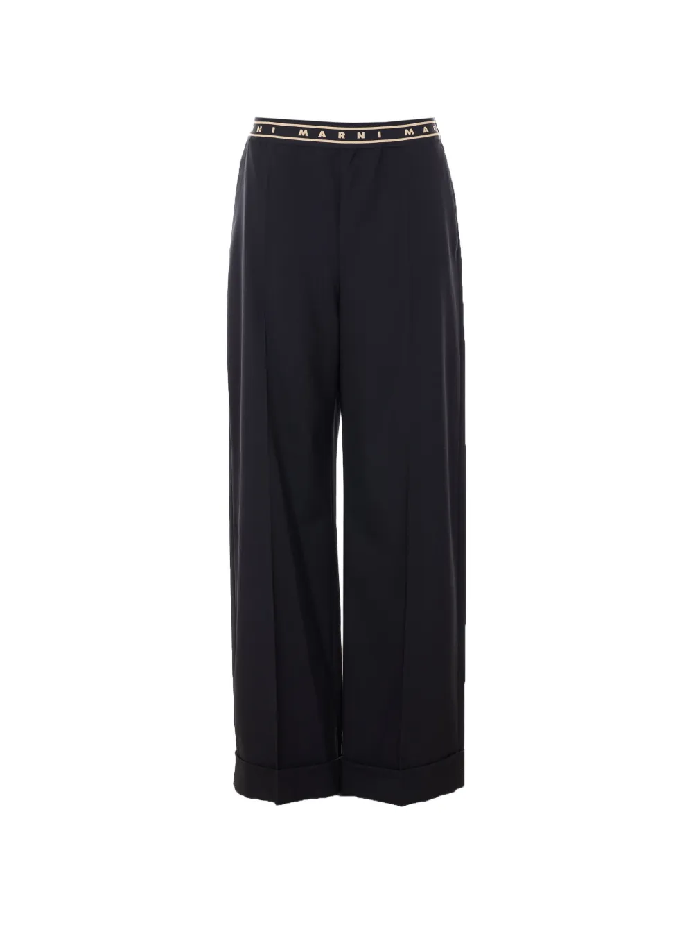 Marni elasticated logo-band trousers - Nero