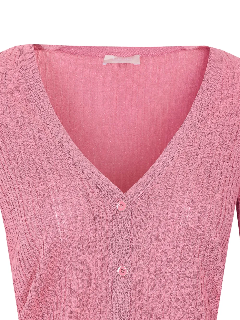 LIU JO Vest met V-hals en knoop Roze