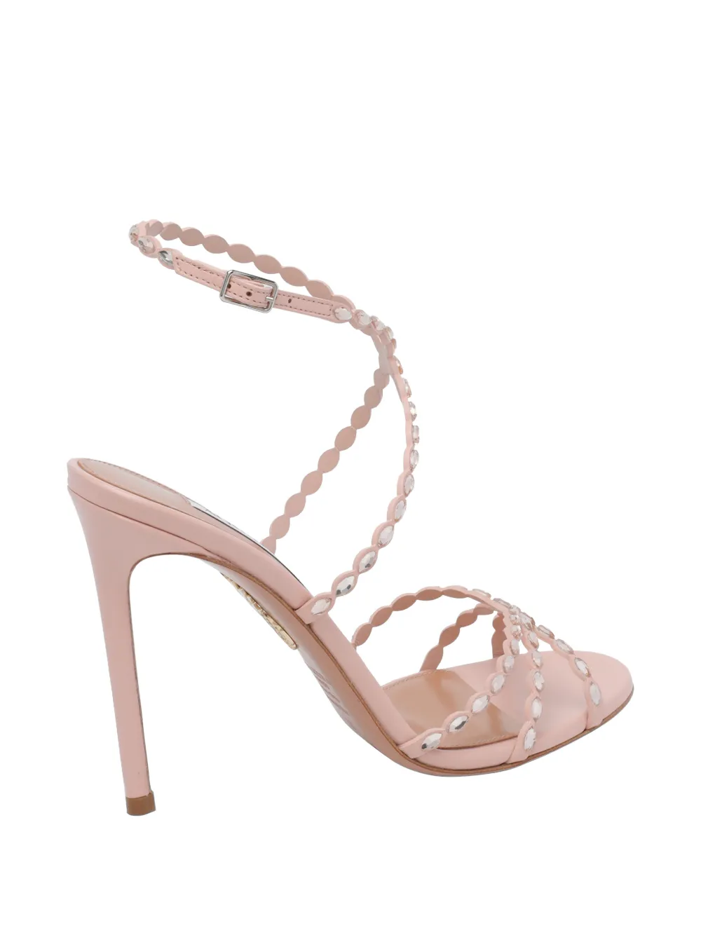 Aquazzura Tequila leren sandalen verfraaid met gesp Roze