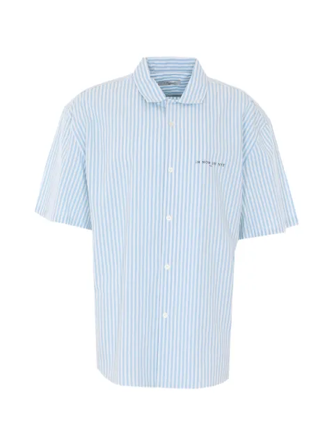 Ih Nom Uh Nit striped logo chest shirt