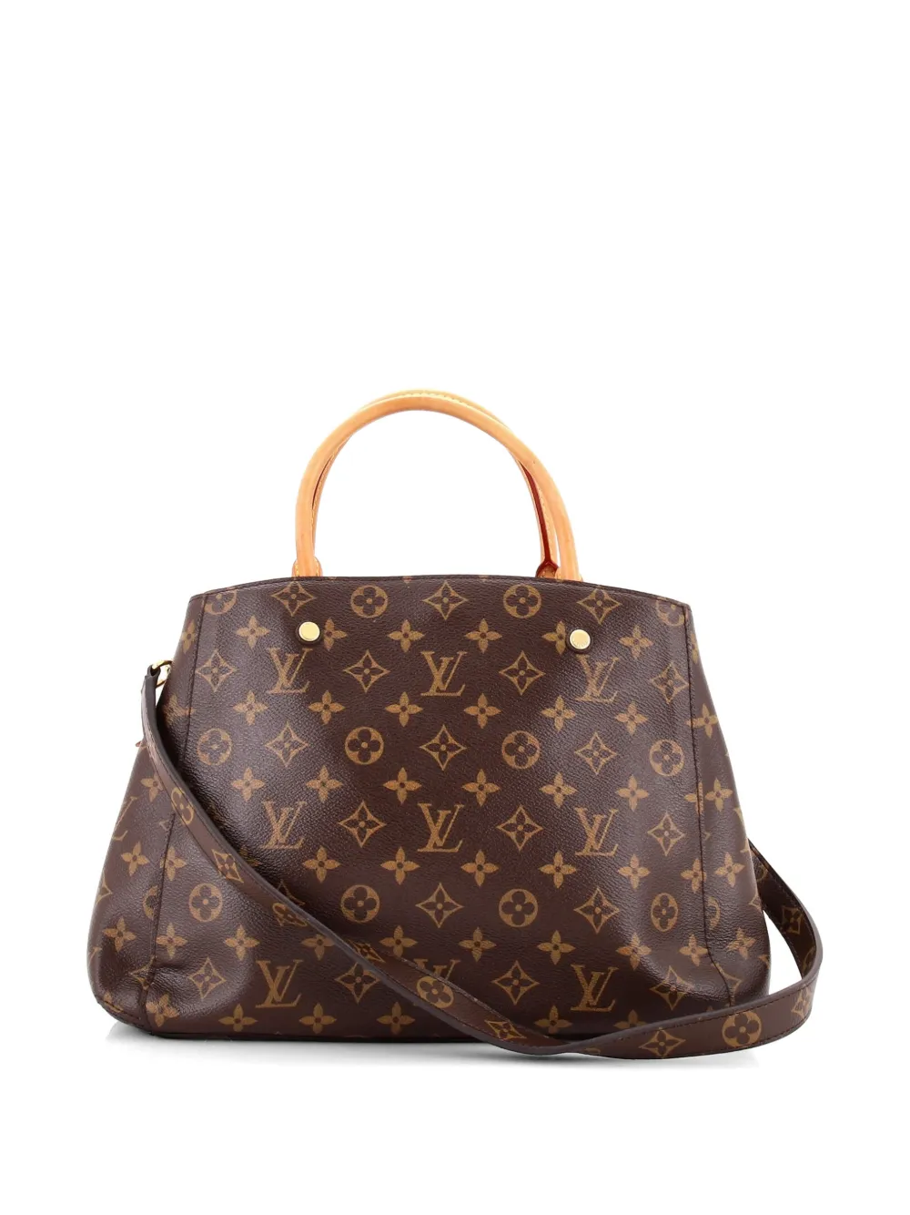 Louis Vuitton Pre-owned Montaigne Handbag Monogram Canvas MM Tote Bag in Brown, view 2