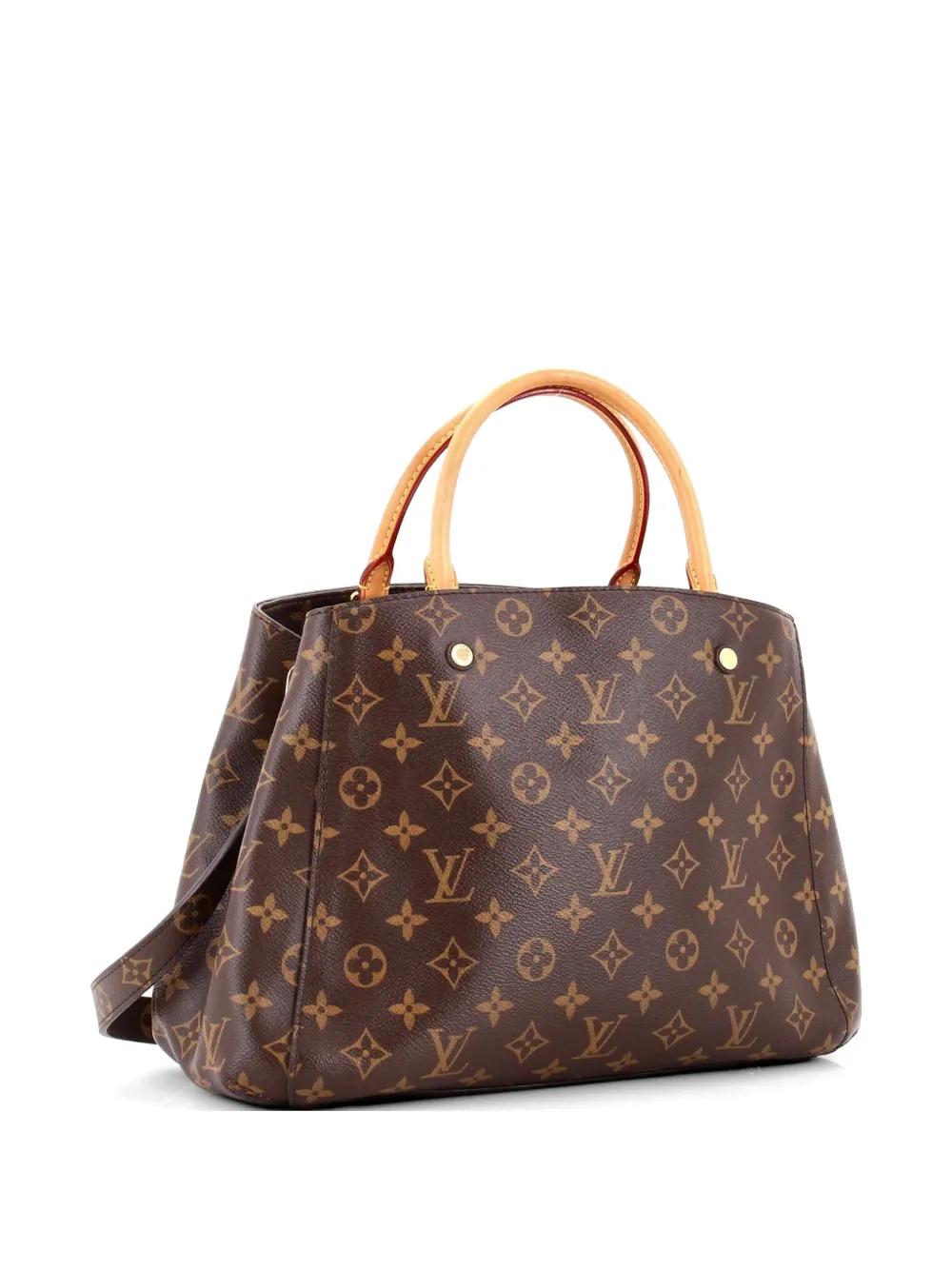 Louis Vuitton Pre-owned Montaigne Handbag Monogram Canvas MM Tote Bag in Brown, view 3