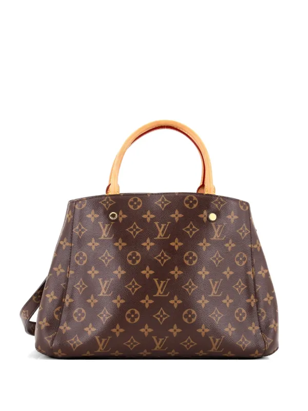 Louis Vuitton Pre-owned Montaigne Handbag Monogram Canvas MM Tote Bag in Brown