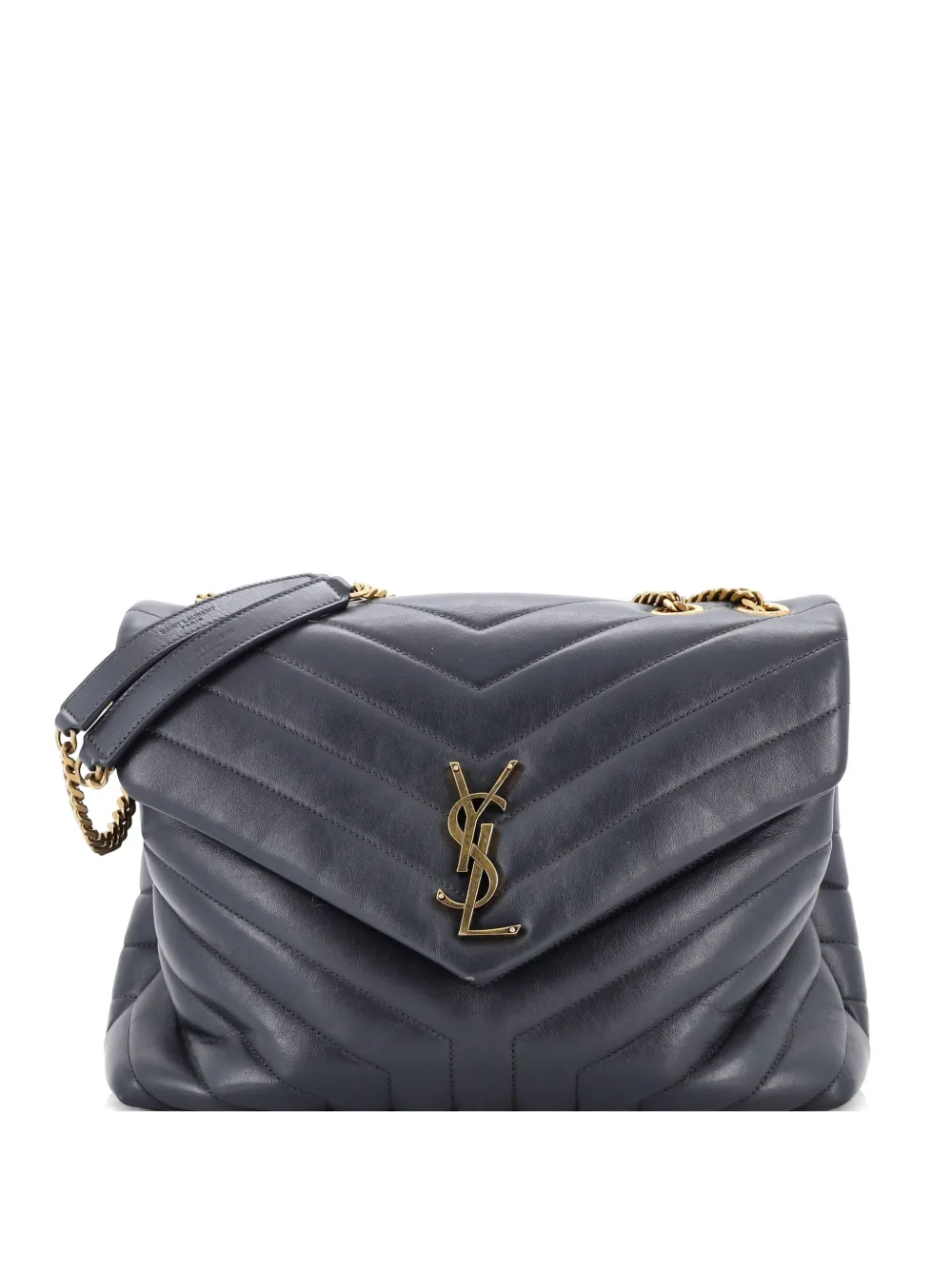 Saint Laurent Pre-Owned Loulou Matelasse Chevron Leather Medium shoulder bag - Grigio