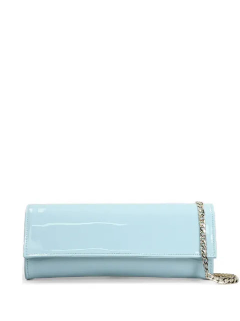 Castagna patent-finish chain-strap clutch bag