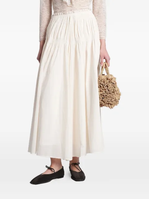 Antik Batik Caroline smocked ruffled maxi skirt