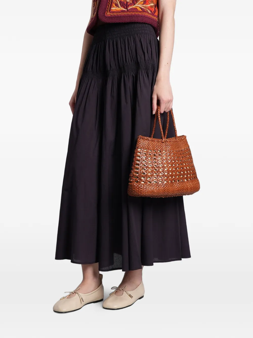  Antik Batik Falda Larga Fruncida - Azul 