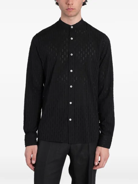 Tagliatore Cannes stripe-pattern band-collar shirt