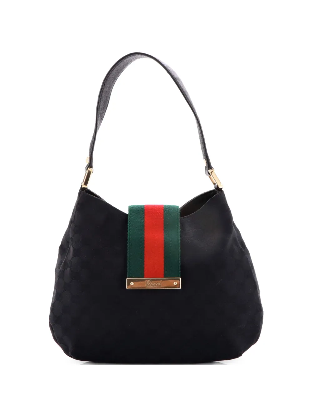 Gucci Pre-Owned New Ladies Web GG Canvas Medium hobo bag - Nero