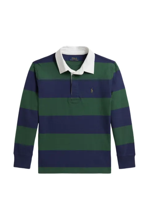 POLO RALPH LAUREN KIDS polo de rugby rayé à motif Pony