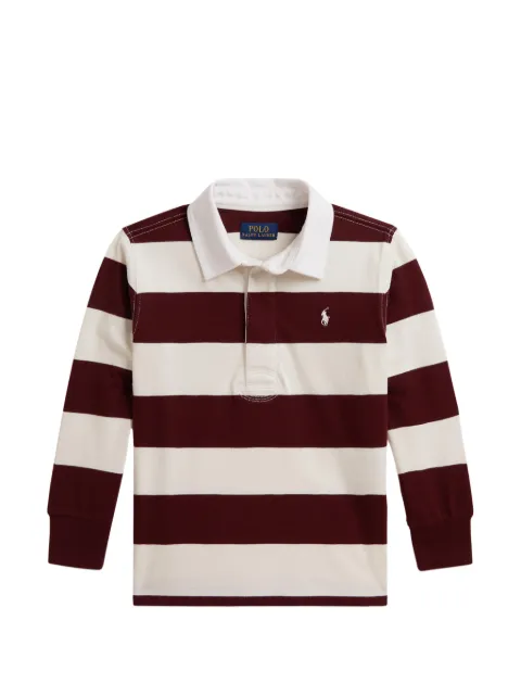 POLO RALPH LAUREN KIDS Pony-embroidered striped rugby shirt