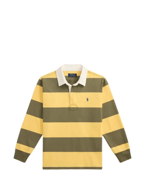 POLO RALPH LAUREN KIDS polo de rugby rayé à logo brodé Pony