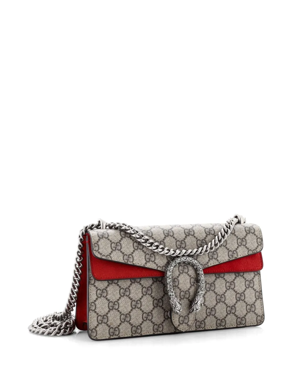  Gucci Pre-owned Dionysus Bag Gg Coated Canvas With Crystal Embellished Metal Small Shoulder Bag - Brown 