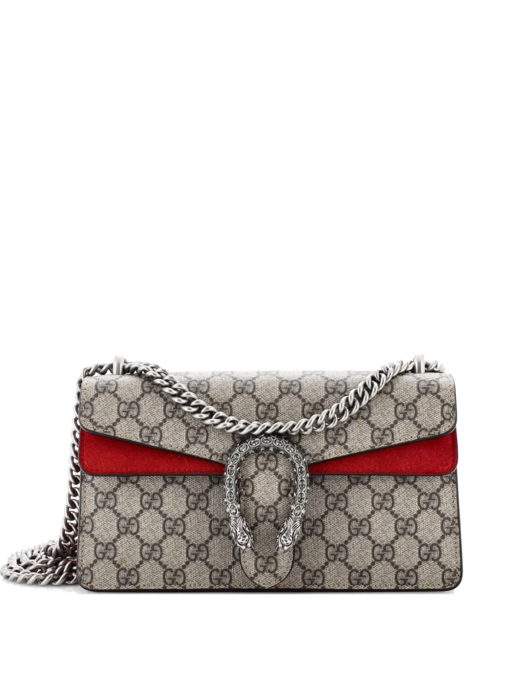 Gucci Pre-Owned Dionysus Bag GG Coated Canvas with Crystal Embellished Metal Small shoulder bag - Marrone