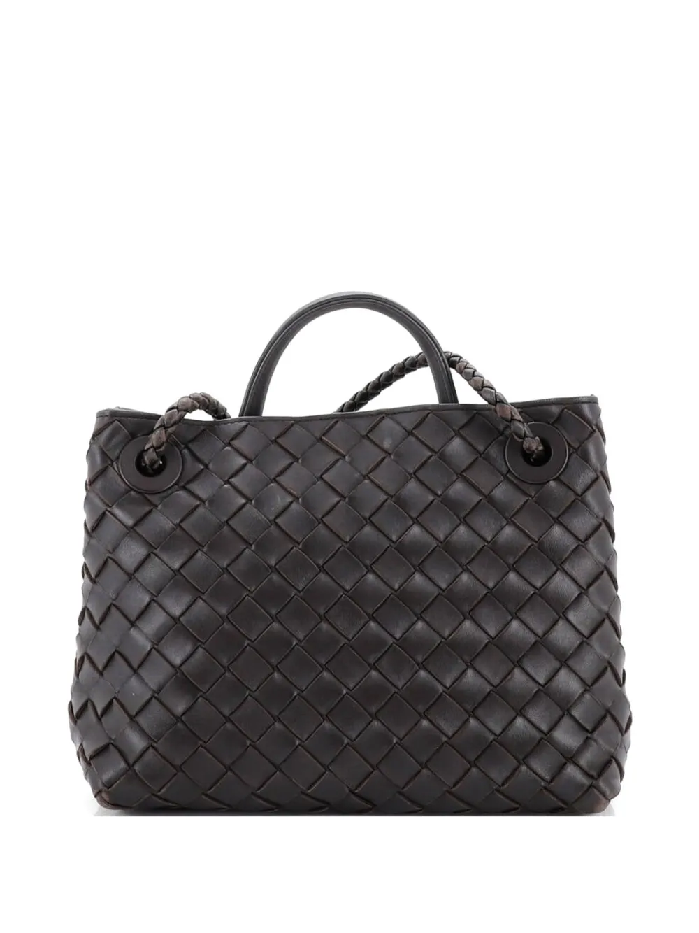  Bottega Veneta Pre-owned Bolso Satchel Andiamo East West Pequeño De Piel De Napa Con Diseño Intrecciato - Marrón 