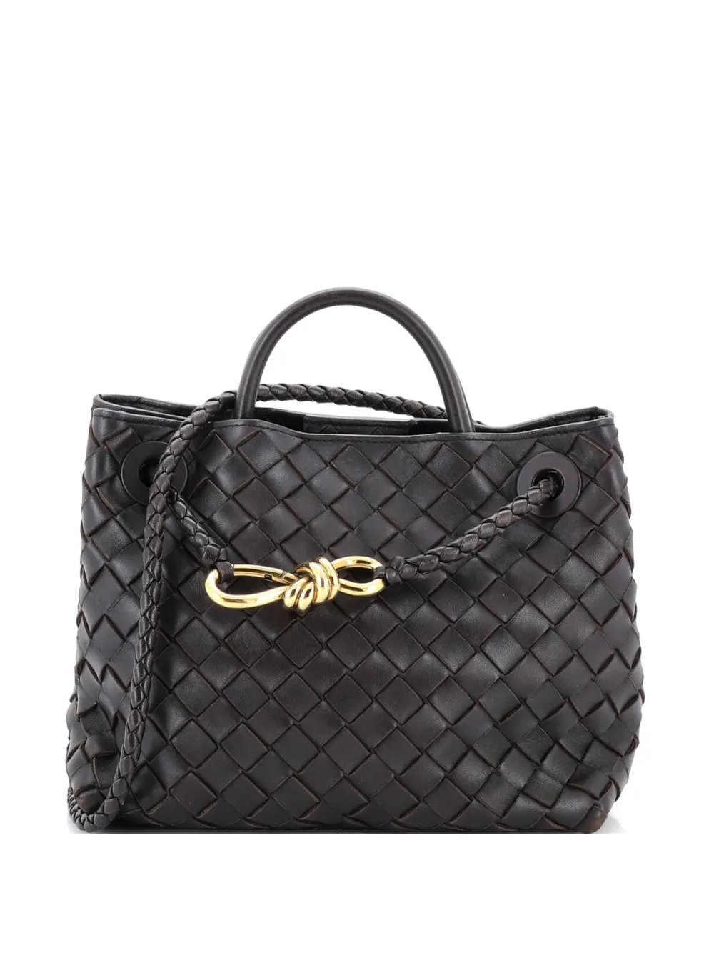 Bottega Veneta Pre-Owned Andiamo Top Handle Bag Intrecciato Nappa Small satchel - Marrone