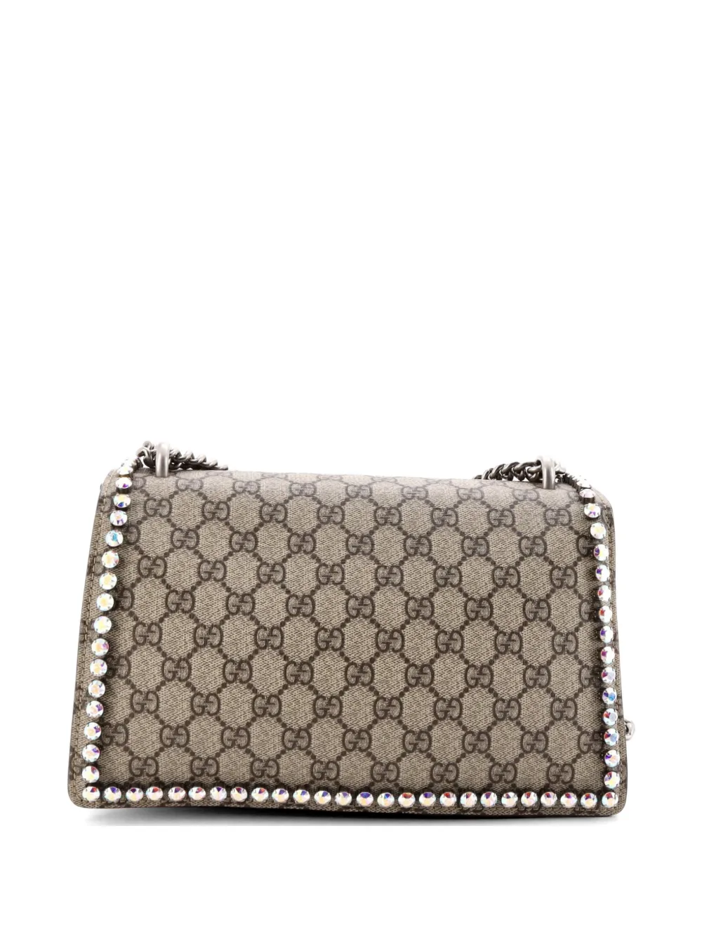 Gucci Pre-owned Dionysus Bag Crystal Embellished GG Coated Canvas Small Shoulder Bag in Brown, view 2