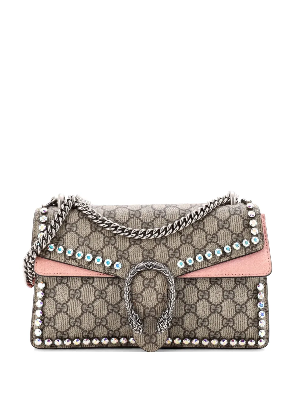 Gucci Pre-Owned Dionysus Bag Crystal Embellished GG Coated Canvas Small shoulder bag - Marrone