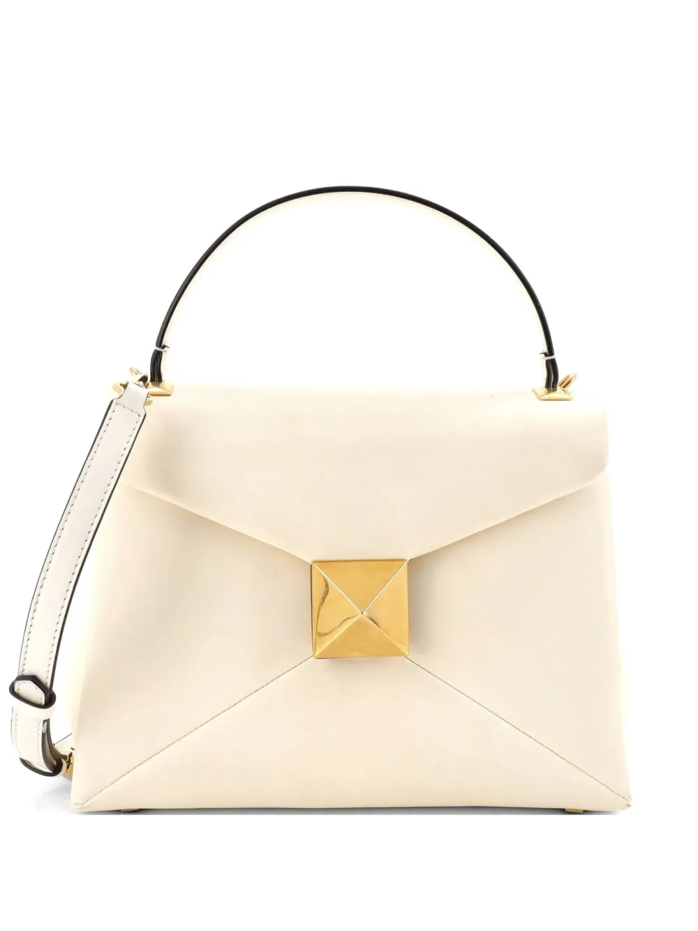 Valentino Garavani Pre-Owned One Stud Top Handle Flap Bag Leather Small shoulder bag - Toni neutri