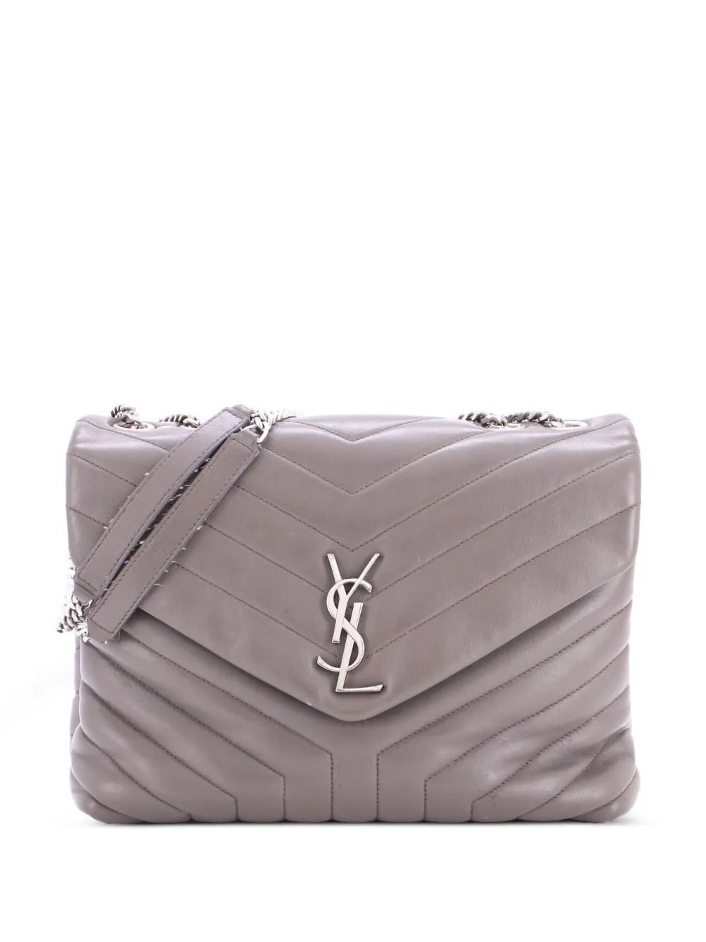 Saint Laurent Pre-Owned Loulou Matelasse Chevron Leather Large shoulder bag - Grau